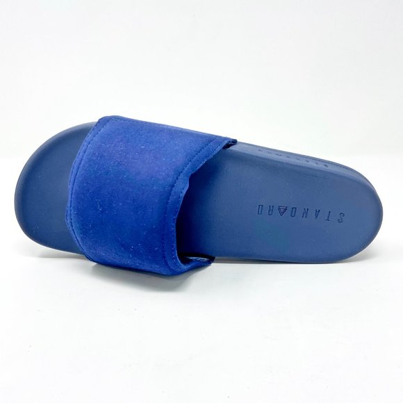 STNDRD Standard Los Angeles Monaco Suede Navy Blue Mens Slide Sandals - Picture 4 of 5